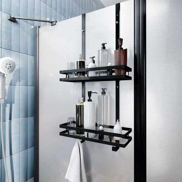 Rostsäker hängande duschkabin, dubbla lager rostfritt stål över dörr Hängande duschkabin med sugkoppar för badrum, ChristmasDrill S