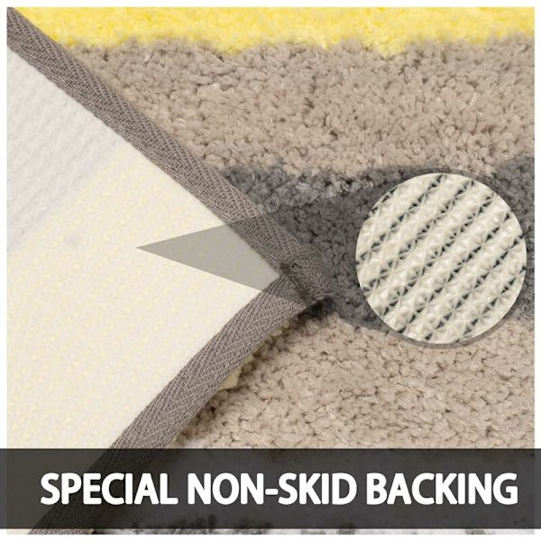 Maskinvaskbar skridsikker bademåtte, ultra blød fortykket absorberende brusebadsmåtte mikrofiber badeværelsesdekoration, blåㄛ50x80cm