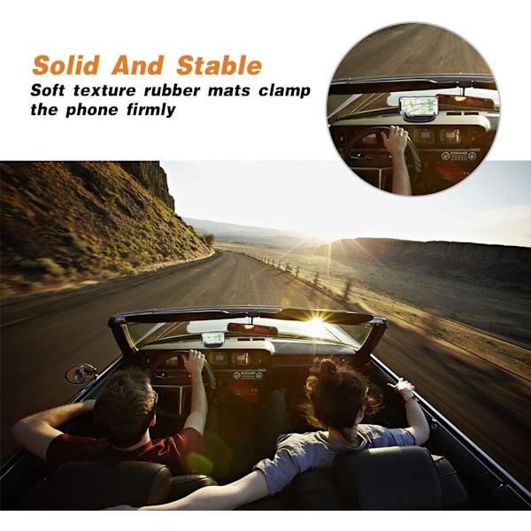 Biltelefonholder - Silikonmatte for dashbord, sklisikkert stativ for iPhone, Samsung & Android (Svart)