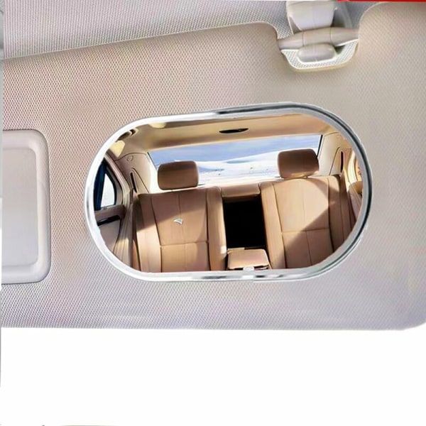 Bilsolskærmsspejl, sminkespejl til køretøjer, selvklæbende makeupspejl til lastbil, SUV (oval)