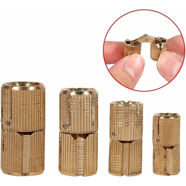 4 kpl sylinterimäisiä saranat messinki piilotettu piilotettu sarana näkymätön tynnyri sarana DIY korurasia käsityö kulta (10mm)