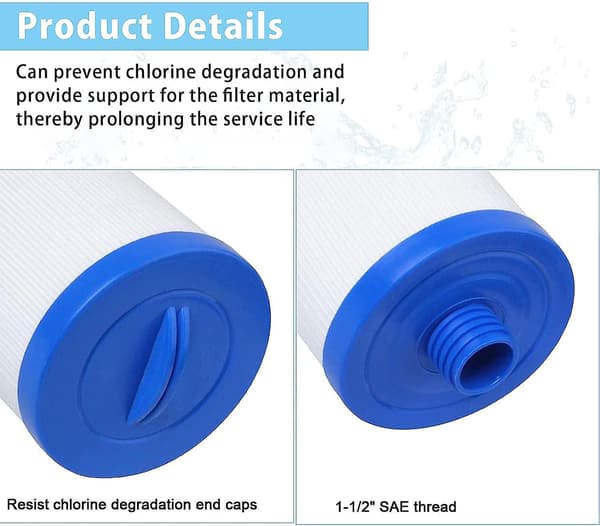 2 stk. spa-filterpatroner, til Pleatco Pww50 spabadfilter, spa-filter til Unicel 6ch-9