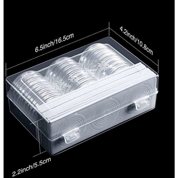 Coin Holder Capsules and 8 Sizes, 30 Pieces 46mm Silver Coin Capsules Coin Case Coin Holder Storage Container for Coin Collection Supplies-F