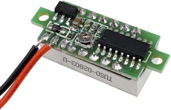 5 stk. Digital DC Voltmeter 0,28 tommer To-leder 2,5V-30V Mini Digital DC Voltmeter Spenningstester Meter, LED Digital Voltmeter (Rød)