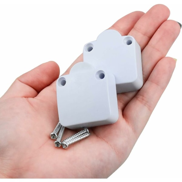 2-delad dörrskåpsbrytare Automatisk ljusströmbrytare för garderober, vit