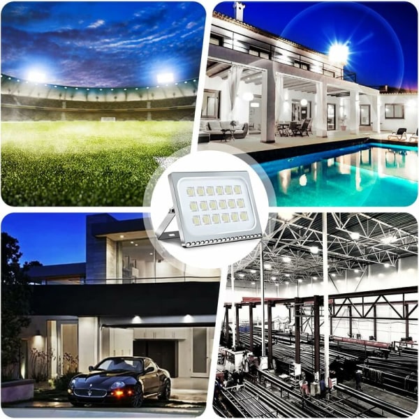 100W LED-projektør, [ultraflad] kølig hvid 8000K LED-projektør, IP65 udendørs LED-projektør til have / stadion / garage / lager