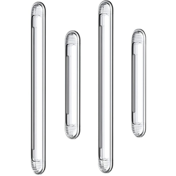 Klara silikonstötfångare för skåpdörr, bildörr, låda, duschdörr, toalettlock (2 långa och 2 korta)
