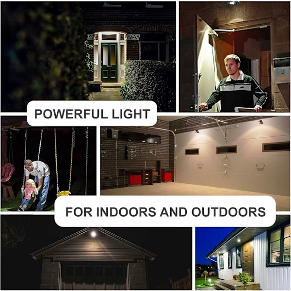 Utomhus rörelsesensorljus, batteridriven LED-belysning, trådlös strålkastare, utomhus LED-strålkastare, 1000 lumen, 360° roterande huvud, utomhus