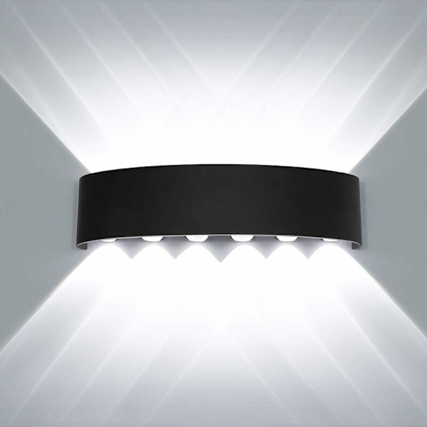 Moderne vandtæt væglampe op og ned aluminium LED vægvasker indendørs udendørs til badeværelse soveværelse gang stue veranda trappe, 12W W