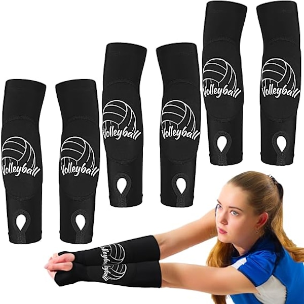 3 par sports volleyball arm sleeves til ungdoms volleyball håndledsbeskyttere med tommelfingerhuller