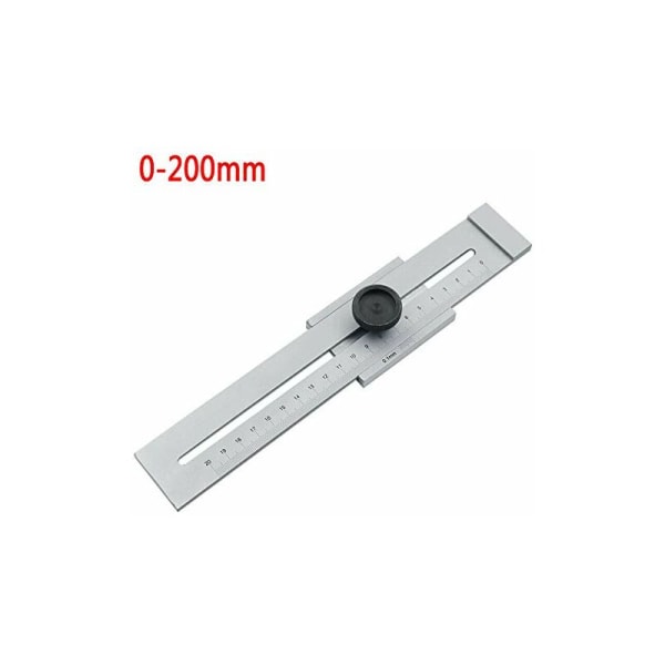0-200 mm märkningsmätare i rostfritt stål, mätverktyg för träbearbetning, märkningsmätare för metall, ljusgrå (1 st)