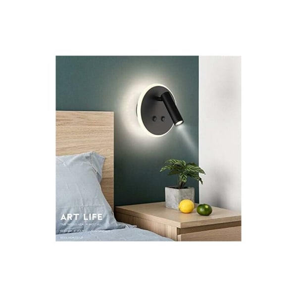 Led vägglampor Nattlampa 6W + 3W med dubbla strömbrytare Användning av bokläsning, Vägglampa för läsning Loft sänggavel, Nattläslampa 3000