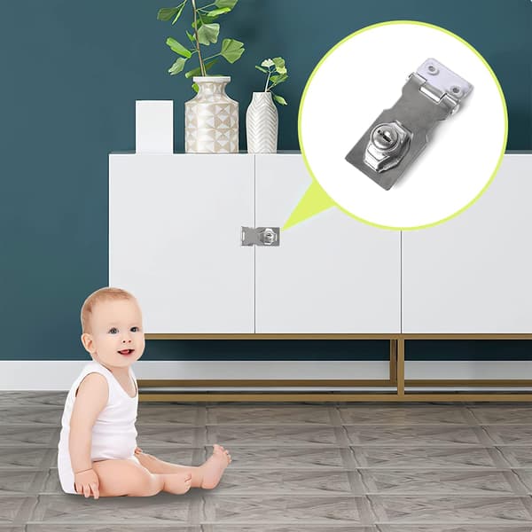 Dørlåsbeslag, 2,5 tommer, Sølv, 2 pakning