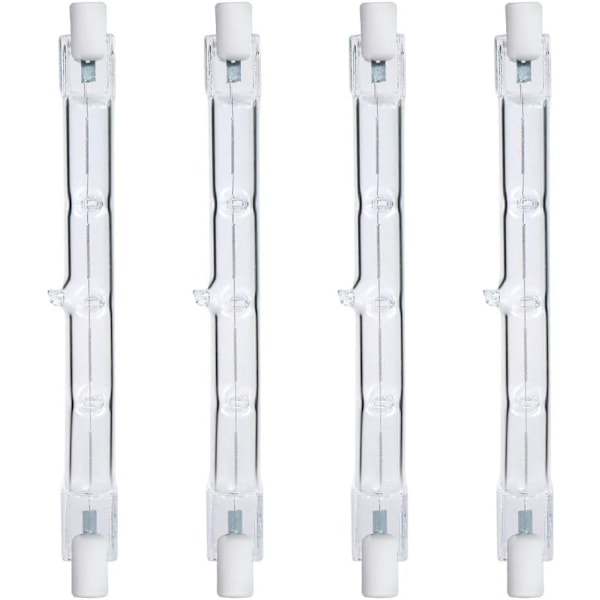 300W Ekvivalent R7s Lineær Halogen Flomlys 4650lm 2700K J118 Sikkerhetslyspære 118mm Lengde, Dimbar - Varmhvit, 4-pakning