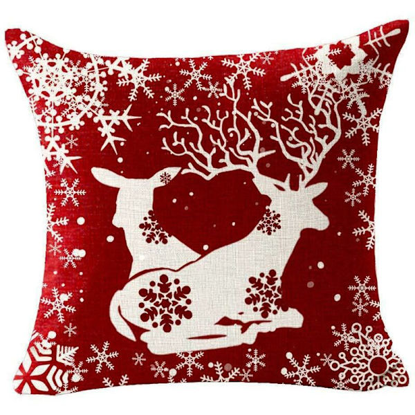 4PCS Juleputetrekk i Bomull Lerret, Juleputetrekk, Juleputetrekk, Juleputer, Jule Snøfnugg Sofa C