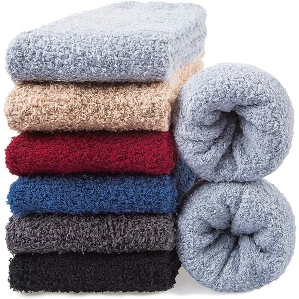 IC 6 Par Herrars Mjuka Strumpor Vintertofflor Fleece Strumpor Herr