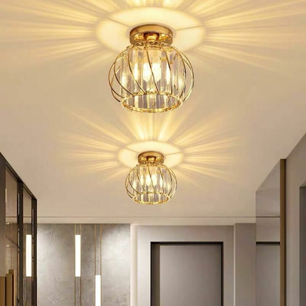 Kristall taklampor, liten LED infälld taklampa för kök, hall, matsal, vardagsrum, bar (guld) - Denuotop