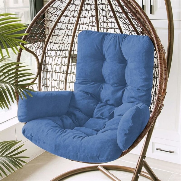 Muna-tuolin tyyny, keinutuolin tyyny, paksuuntunut pehmeä, irrotettava ja pestävä ripustettava korituolityyny tyynyillä ja käsinojilla, 50x125c