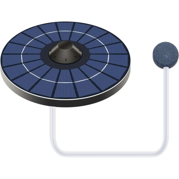 Solar Pond Aerator Oksygenpumpe med luftslange og steinbobler Flytende vanntank Oksygenator Fiskefontene Fuglebad Circulat Svart