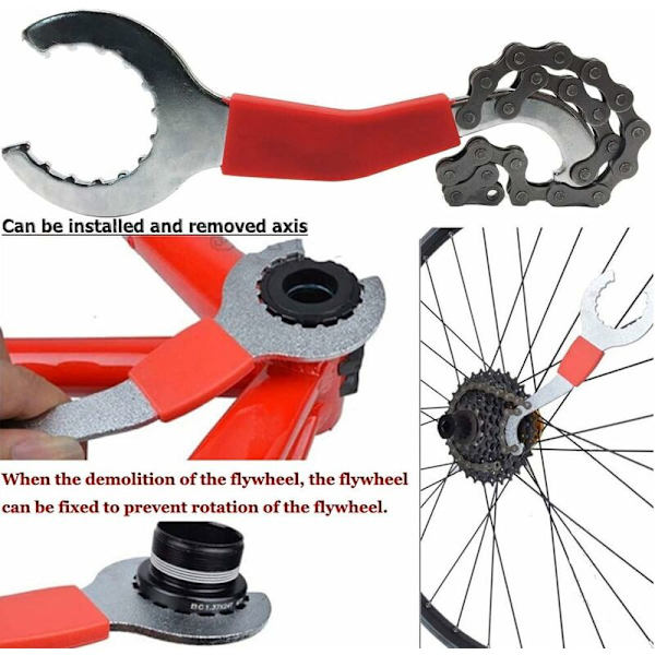 Værktøjssæt til reparation af mountainbikes, cykelkæde, friløbsholder, krankfjerner
