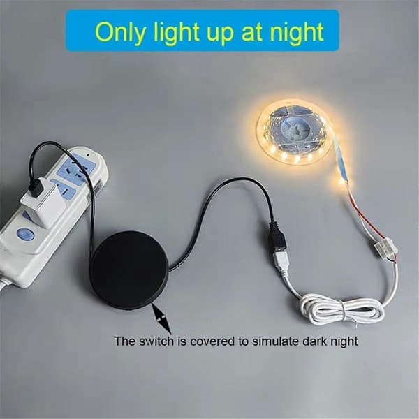 Lyssensor DC 5V 12V USB-kabel Natt Auto-på Lyssensorkabel