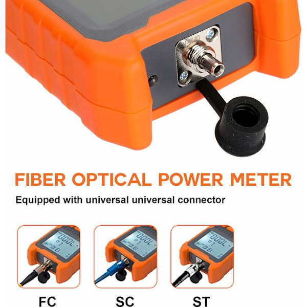 Multimeter optisk effektmåler, Mini bærbar 8 bølgelengde optisk effektmåler med LED-lys nettverkskabeltester FTTH fiberoptisk kabel T