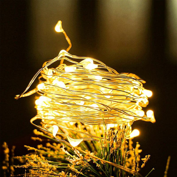 Batteridrivna LED-ljusslingor - 2M 20LED Micro Fairy Lights Koppartråd IP65 Vattentät Dekorativ LED-girlang för inomhus, jul, Ou