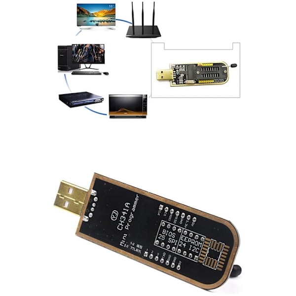 CH341A USB -ohjelmoija Emolevy Reititys LCD BIOS/FLASH/24/25 Emolevy