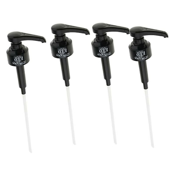 4 st kaffepumpar för sirap, 1 liter, svart, vätskedispenser för Monin sirap, 10 ml juiceflaskedispenserpump