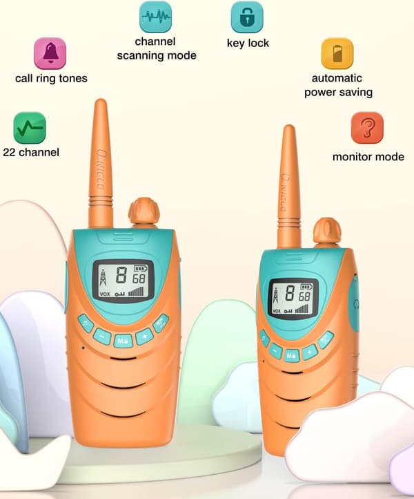 4-pack Uppladdningsbara Walkie Talkies för Barn, 4 km Räckvidd