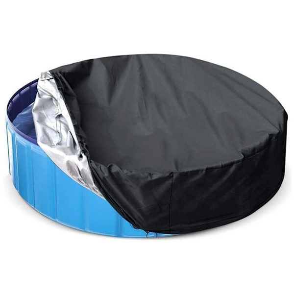 Rund poolcover - Swimmingpoolcover  Støv- og vandtæt beskyttelsescover  Spa-cover til badekar  Diameter: 16230CM-DENUOTOP