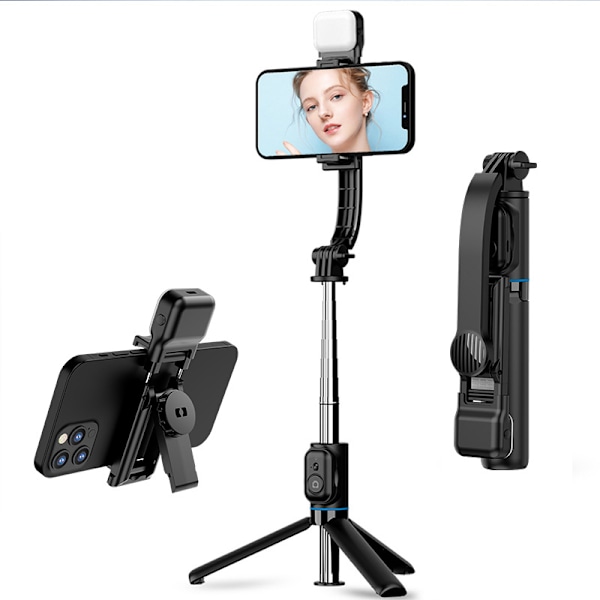 Selfie Stick, Udtrækkelig Selfie Stick Tripod med Trådløs Fjernbetjening og Tripod Stand, Bærbar, Letvægt, Kompatibel med iPhone 15 14 13 12 Pro Xs