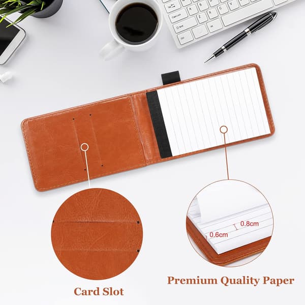 Multifunktionel lommeplanlægger A7 PU læder notesblok, mini notesbog med pen, kommerciel agenda multifunktionel notesblok kontor notesblok