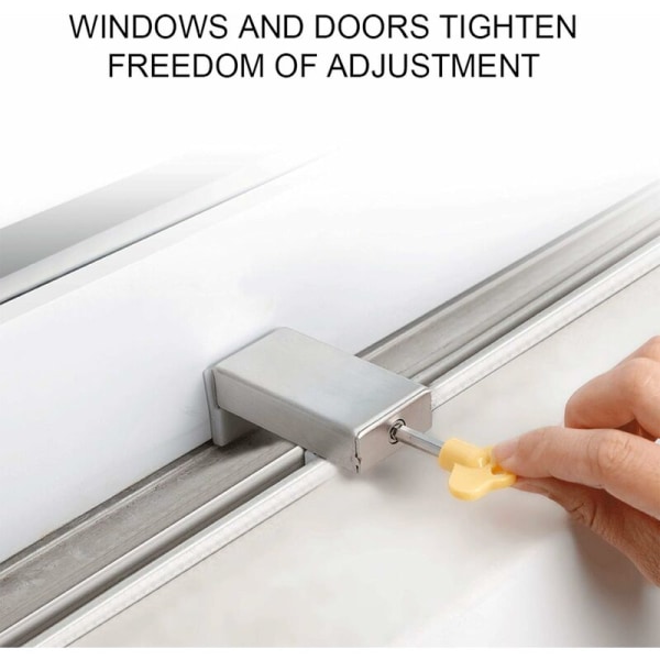 2 stk. skydedørslåse til vinduer, vinduesbegrænser i aluminiumlegering og plaststål, børnesikring, tyverisikring til døre og vinduer
