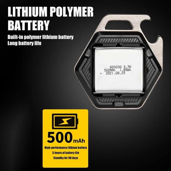 Mini LED Lys Nøkkelring USB Lommelykt