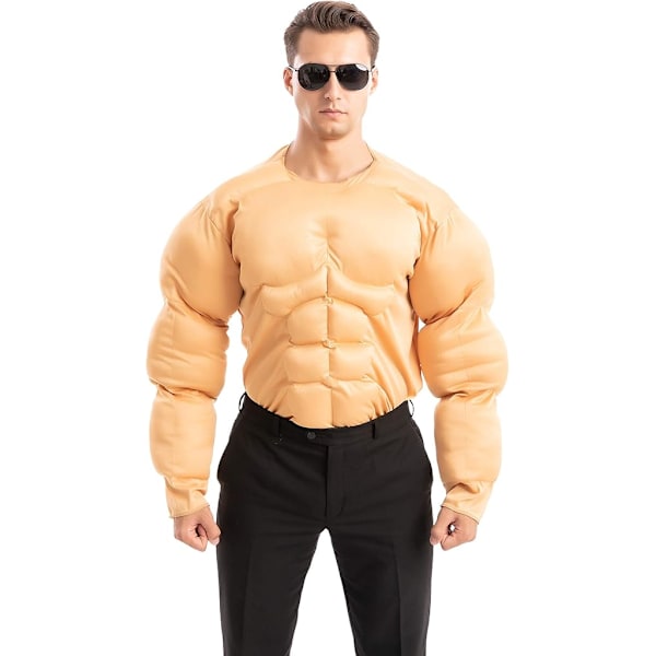 Halloween muskeldräkt för män, muskeltröja, rolig vuxenkostym, rollspels bodybuilding-kostym