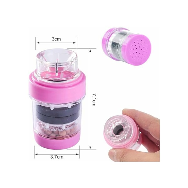 Faucett Vannfilter, Faucet Clean Purifier Filter, Sprutsikker PP Mini Faucet Vannfilter med ett filterelement for kjøkken, hjemㄗRosaㄘ