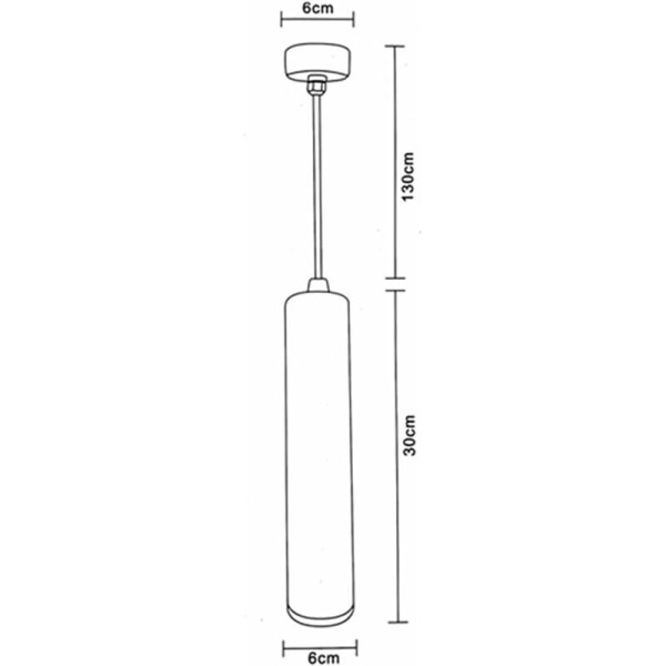 30 cm svart cylinderformad pendellampa med GU10-sockel (svart 1 st)