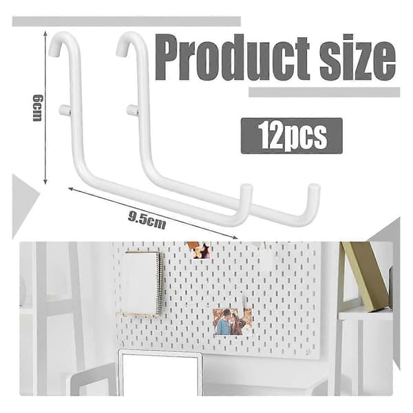 12 stk. Pegboard-kroker, Pegboard-tilbehør