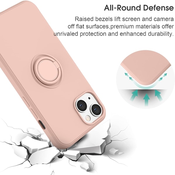 Yhteensopiva iPhone 13 -kuoren kanssa, (pinkki valkoinen)