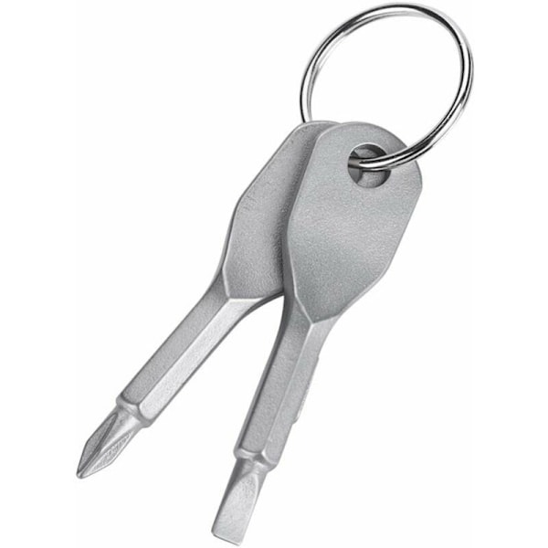 Mini skruvmejsel nyckelring set, bärbar rostfritt stål platt huvud och Phillips skruvmejsel set verktyg utomhus multifunktionell EDC verktyg Mini Po