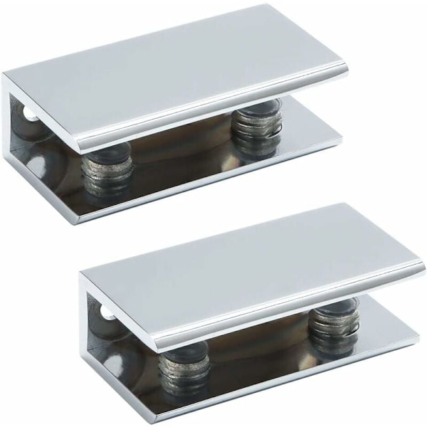 Glas Klemme Glas Hylde Støtte Væg Hylde Beslag Dørhængsel, 8-12mm Tykkelse Adaptiv Glas, Poleret Rustfrit Stål Finish, 2 Stk, EBL2