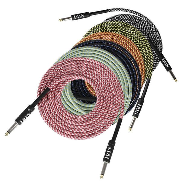 Gitarr Musikalisk Instrumentkabel Bas Ljudkabel Grön & Vit