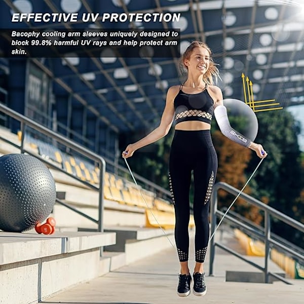 2 paria UV-suoja unisex aurinkosuojapyöräilyhihat valkoinen koko L