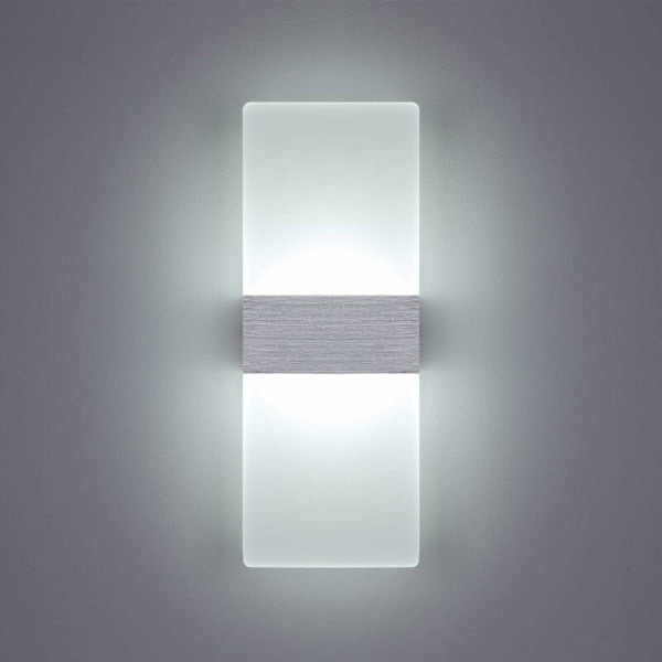 6W Indendørs LED Vægskinne 6000K Kold Hvid Akryl Vægslampe Moderne Design Størrelse: 29x11CM Bruges til at dekorere stue soveværelse gang trappe