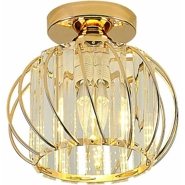 Kristall taklampor, liten LED infälld taklampa för kök, hall, matsal, vardagsrum, bar (guld) - Denuotop