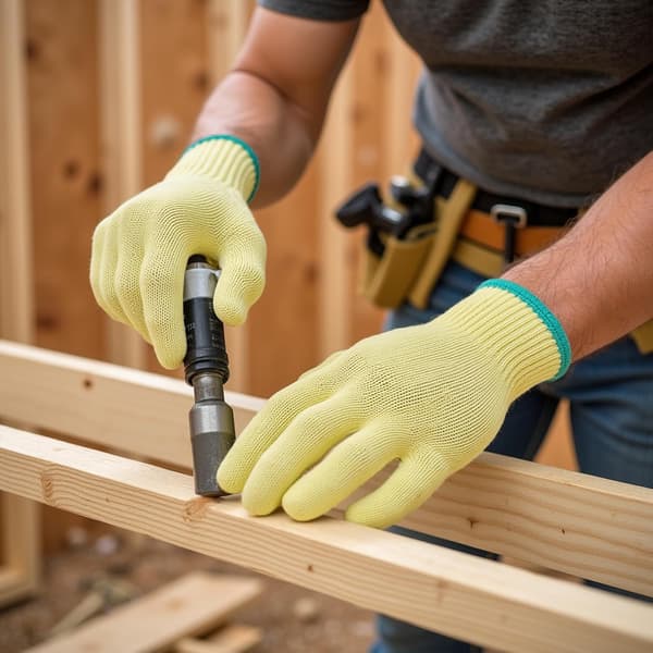 Gule Medium Kuttbestandige Kevlar Arbeidshansker