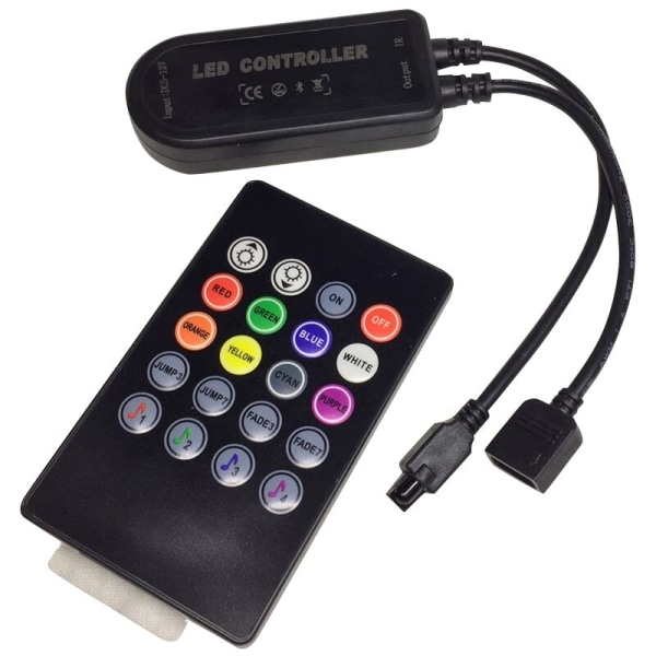 LED RGB-kontroller APP Bluetooth RGB-musikkontroller for 5050 LED-stripe 4-pin RGB-kontroller 12V-24V