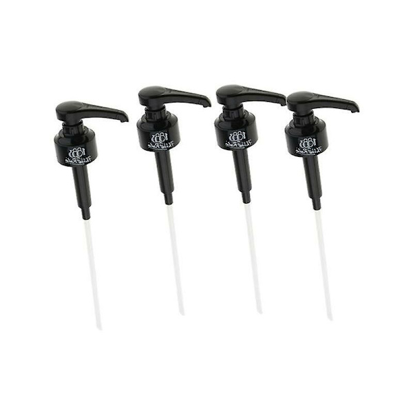 4 st kaffepumpar för sirap, 1 liter, svart, vätskedispenser för Monin sirap, 10 ml juiceflaskedispenserpump