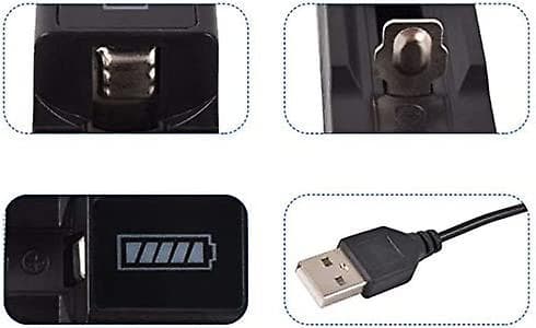 3,7 V litiumbatteri USB-oplader blændende lommelygte tilbehør